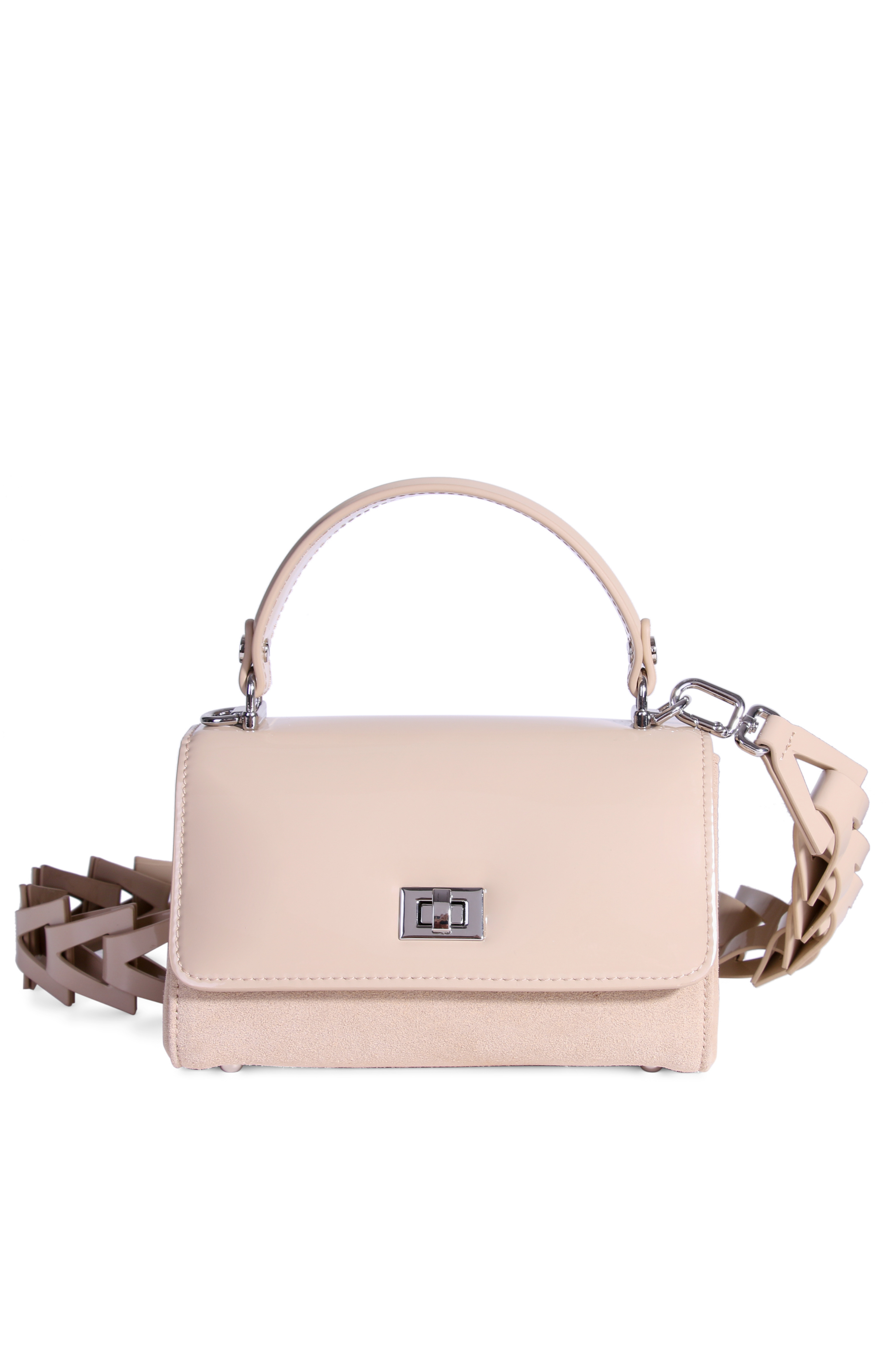 JURGI Rytas Suede and Patent Leather Bag, Alternate, color, Sand