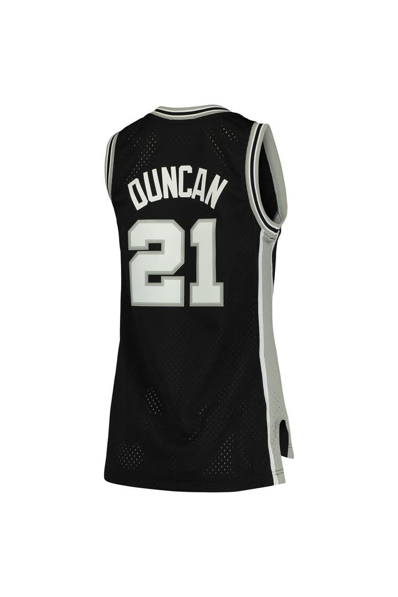 Women's Mitchell & Ness Tim Duncan Black San Antonio Spurs 1998/99 Hardwood Classics Swingman Jersey, Alternate, color, Black