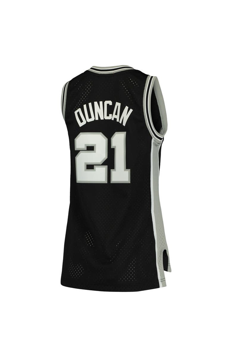Mitchell & Ness Women's Mitchell & Ness Tim Duncan Black San Antonio Spurs 1998/99 Hardwood Classics Swingman Jersey, Alternate, color, 