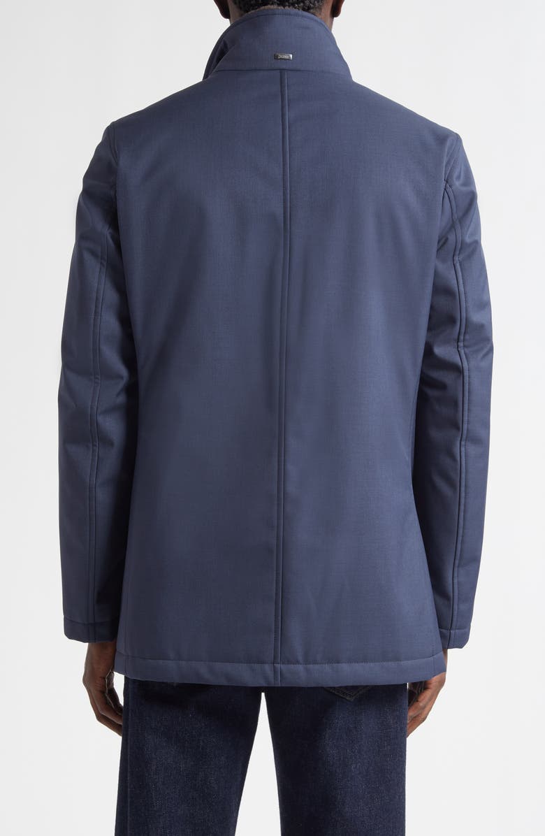 Herno Twill Car Coat with Removable Faux Fur Lining, Alternate, color, Blue Navy