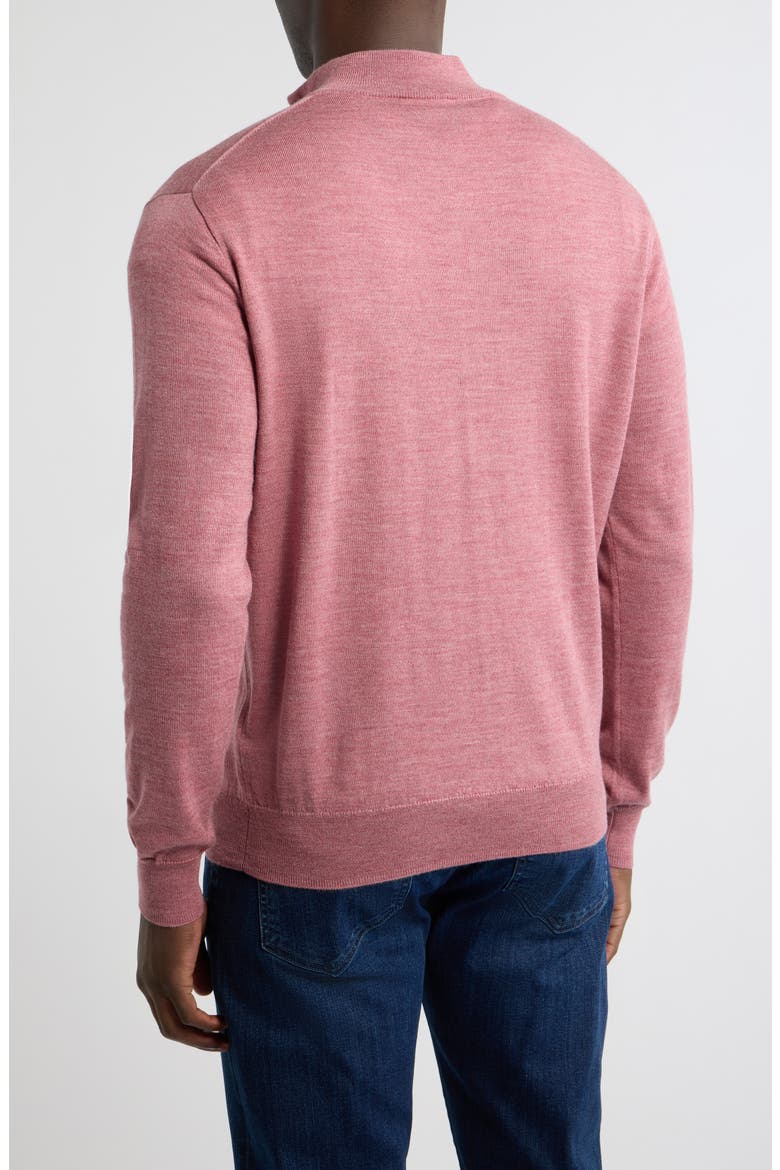 Autumn Crest Suede Trim Quarter Zip Sweater, Alternate, color, DUSTY ROSE