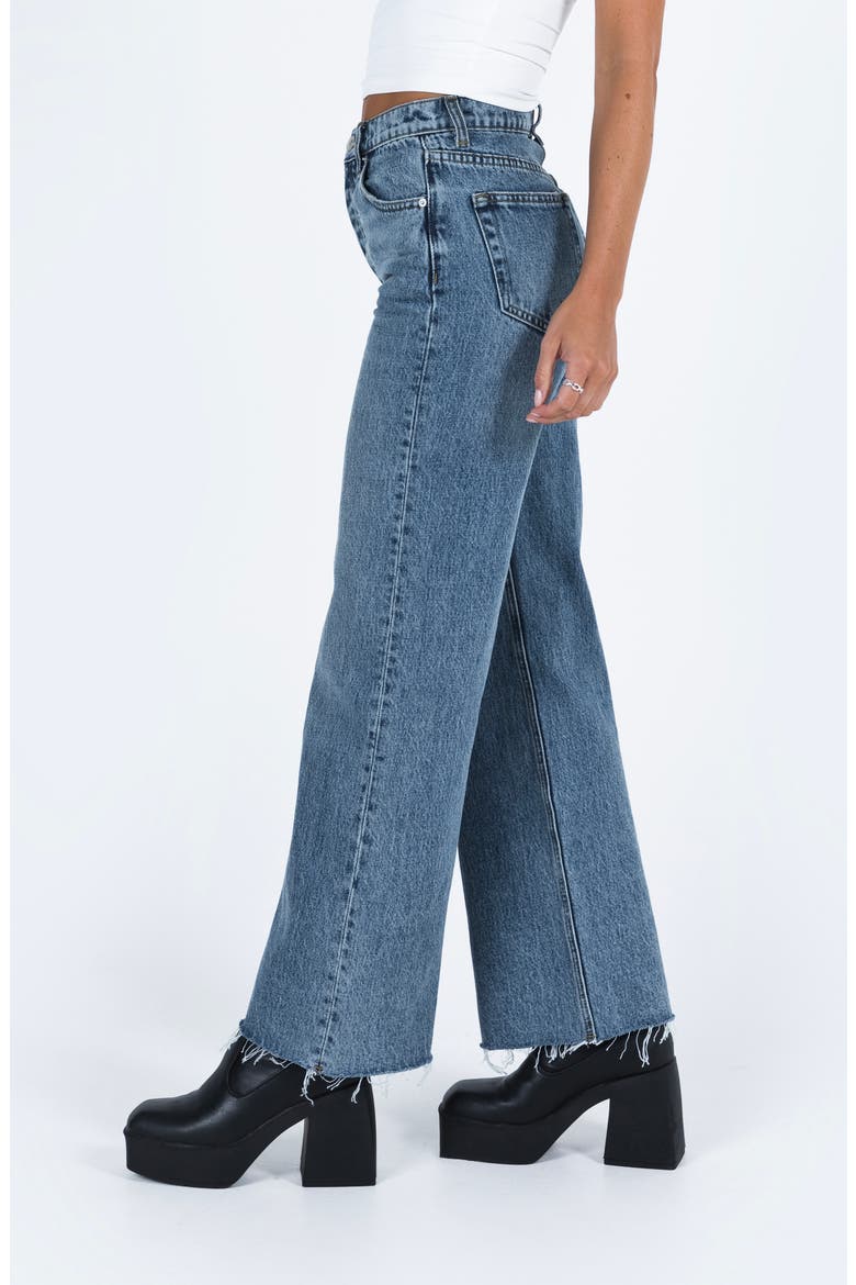Fawcett Raw Hem High Waist Straight Leg Jeans, Alternate, color, LIGHT WASH DENIM