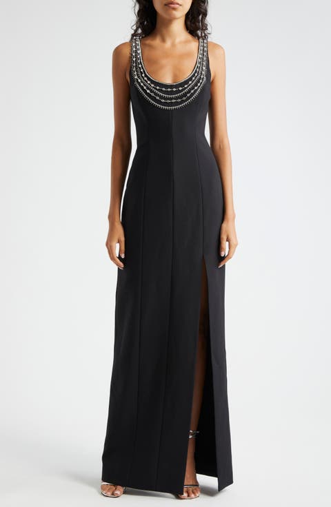 April Bead Detail Scoop Neck Gown