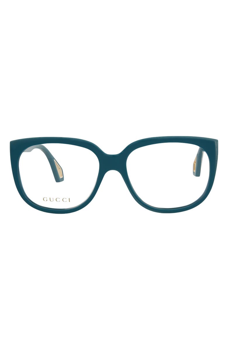 Gucci 56mm Oversize Optical Frames, Main, color, Blue Blue Transparent