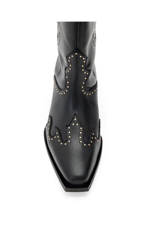Allsaints Dolly Studded Western Boot In Black