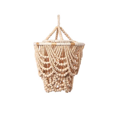 The Artisan & Company Natural Wood Beaded 26 In. Chandelier In Natural