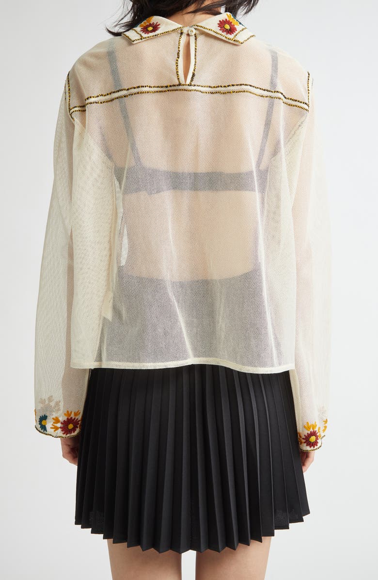 Bode Candyfloss Cotton Blouse, Alternate, color, White Multi