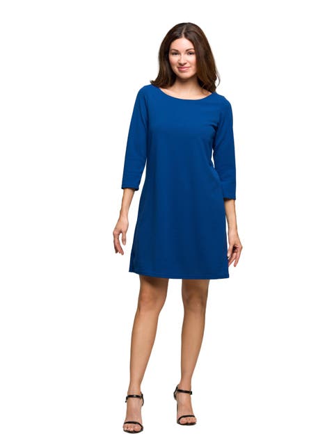 Three Quarter Sleeve A Line Knee Length Dress