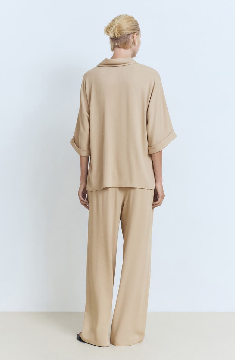 MANGO Pull On Wide Leg Pants, Alternate, color, Beige