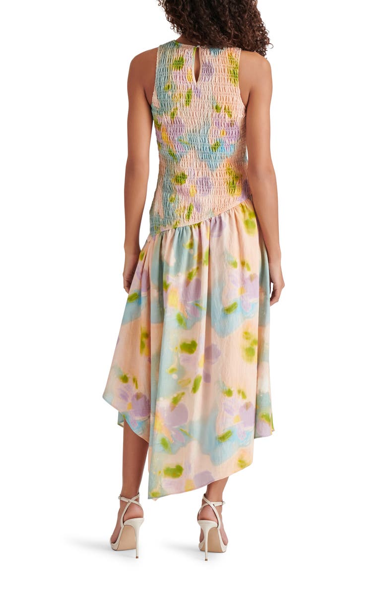 Steve Madden Mareena Smocked Asymmetric Dress, Alternate, color,