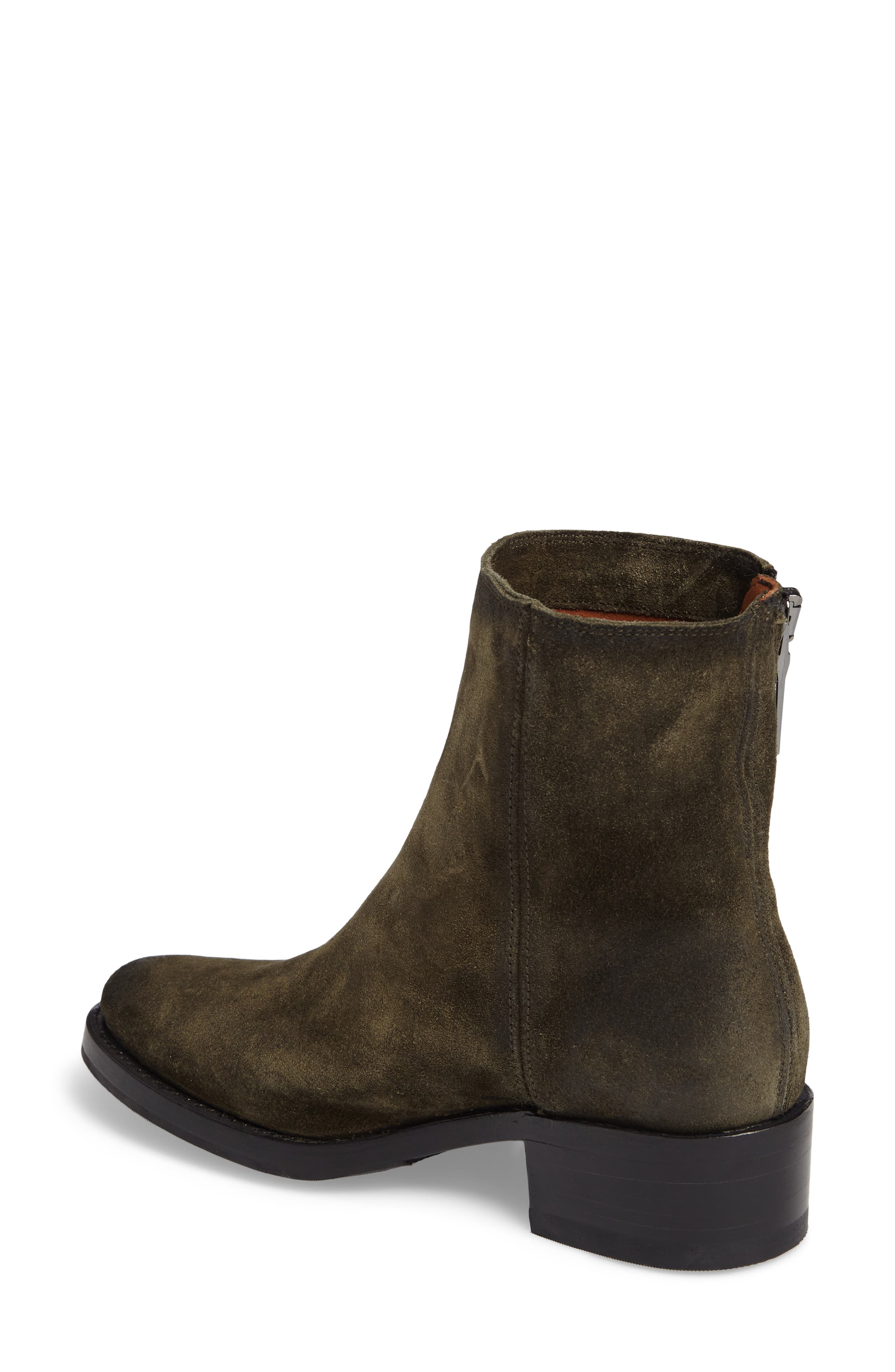 Demi Zip Bootie, Alternate, color, FOREST SUEDE