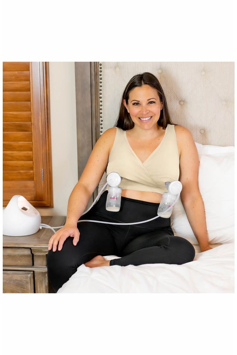 Everyday Luxe Maternity/Nursing Pumping Wireless Bra, Alternate, color, CREAM