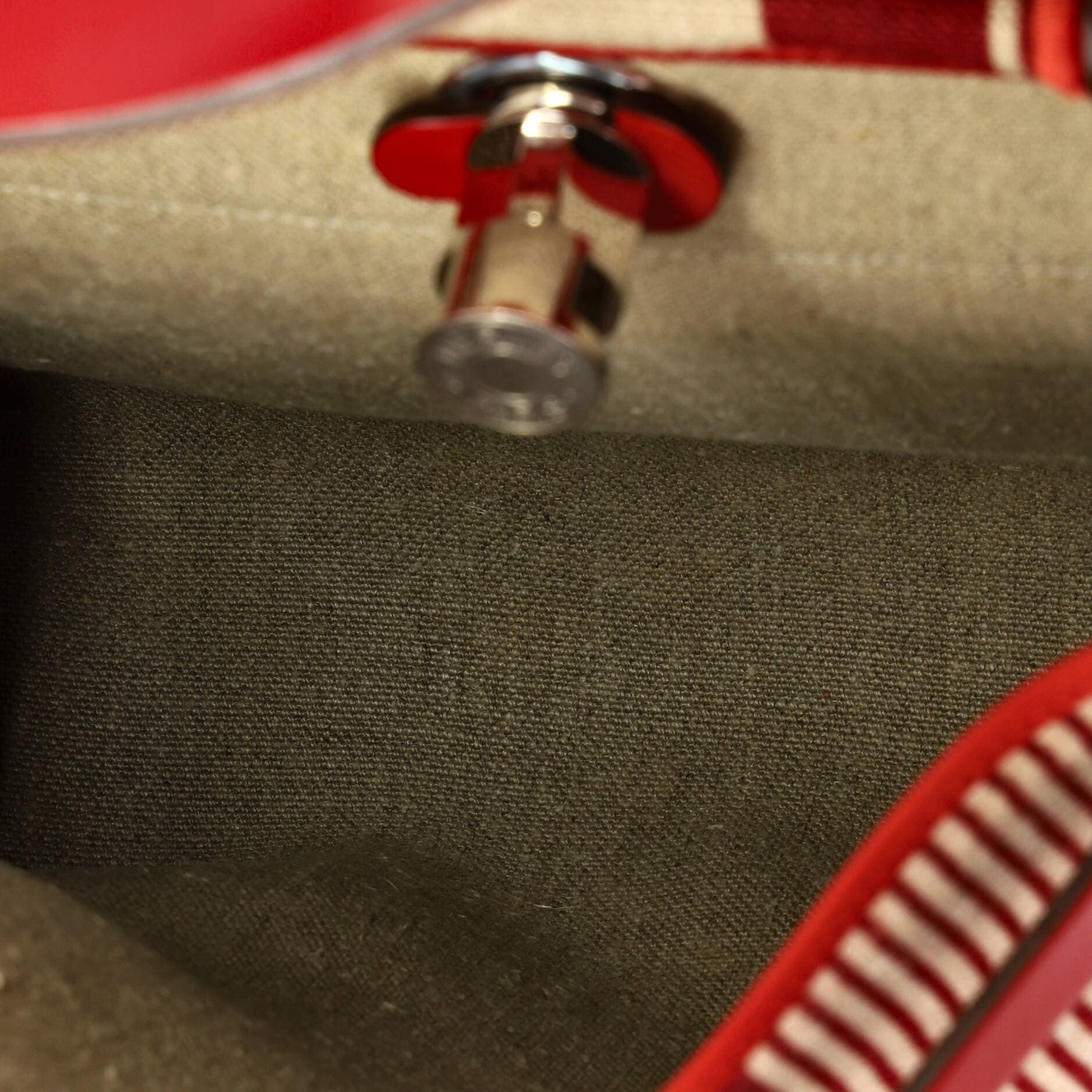 Pre-Owned Hermes Herbag Zip H Vibration Toile and Leather 31, Alternate, color, Rouge Piment