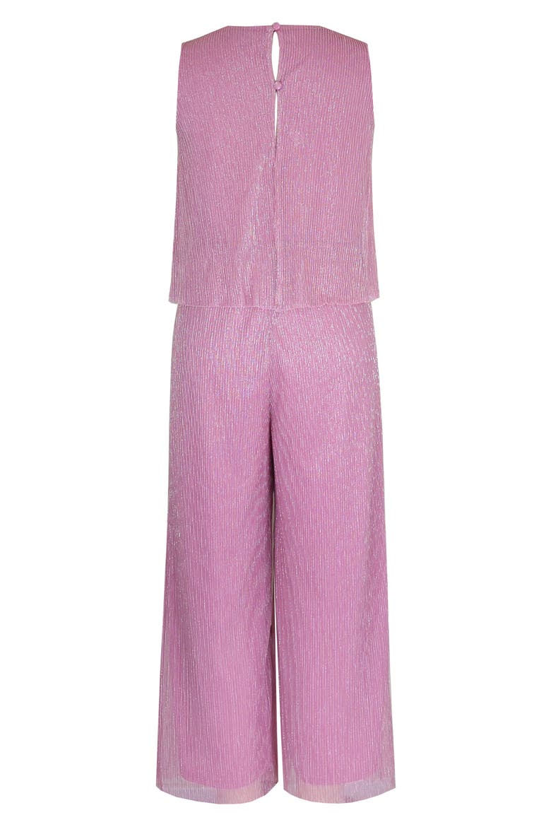 Kids' Metallic Plissé Jumpsuit, Alternate, color, PINK