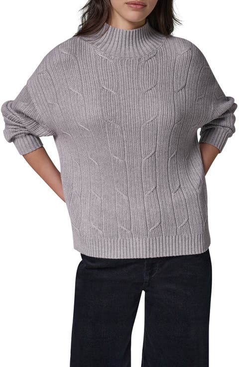 Cable Mock Neck Sweater
