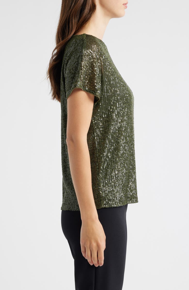 Anne Klein Sequin Mesh Top, Alternate, color,