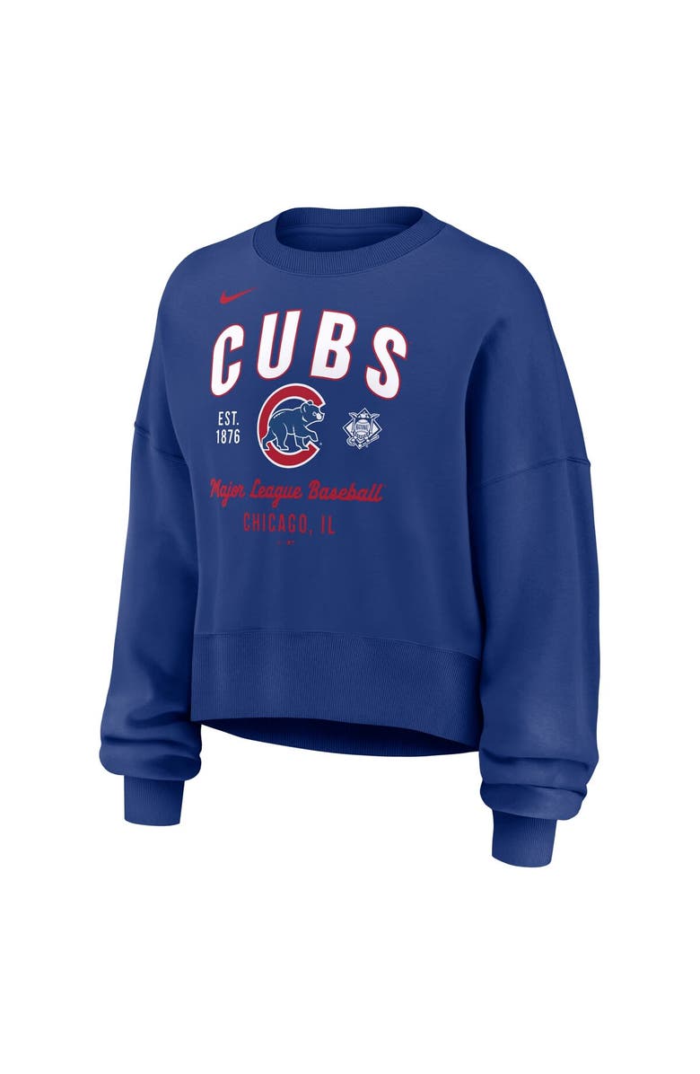 Nike Women's Nike Royal Chicago Cubs Oversized High Hip Pullover Sweatshirt, Alternate, color,