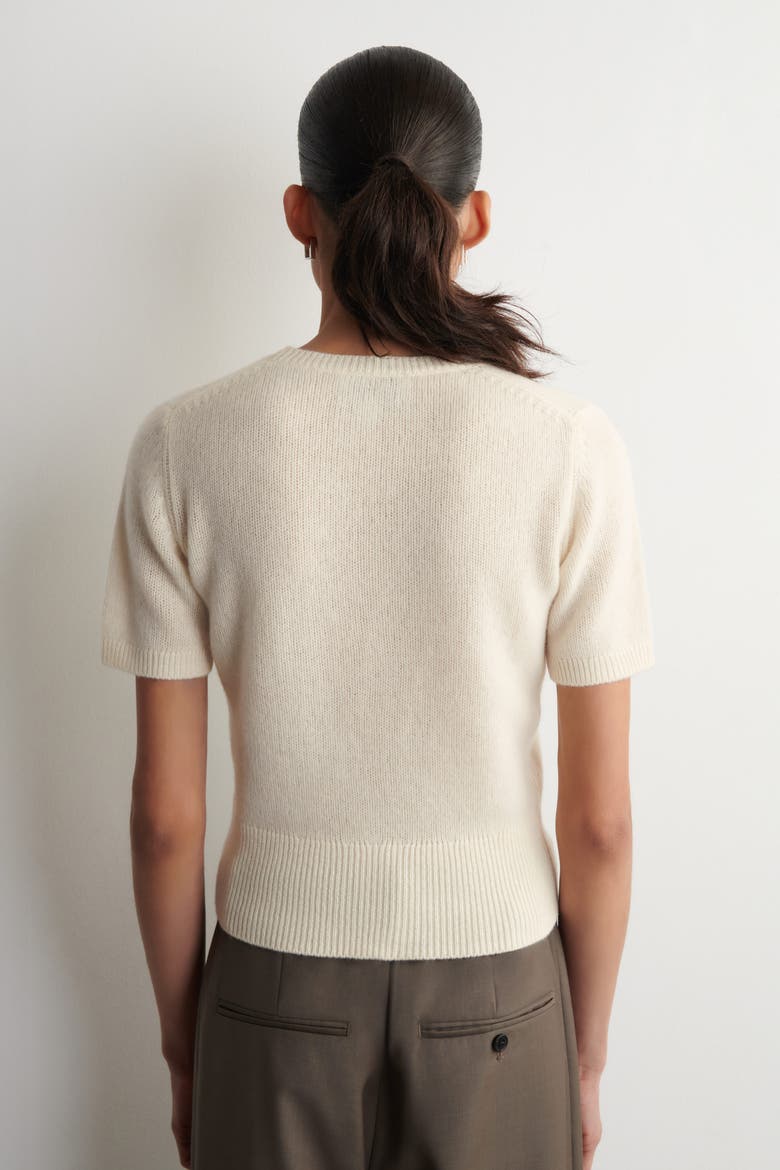 Cashmere T-shirt, Alternate, color, CREAM