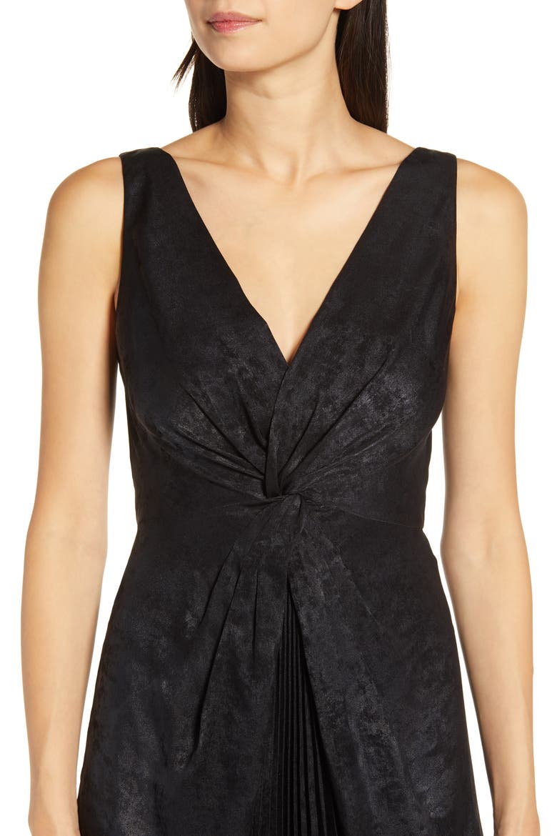 Sofia Pleat Detail Dress, Alternate, color, BLACK