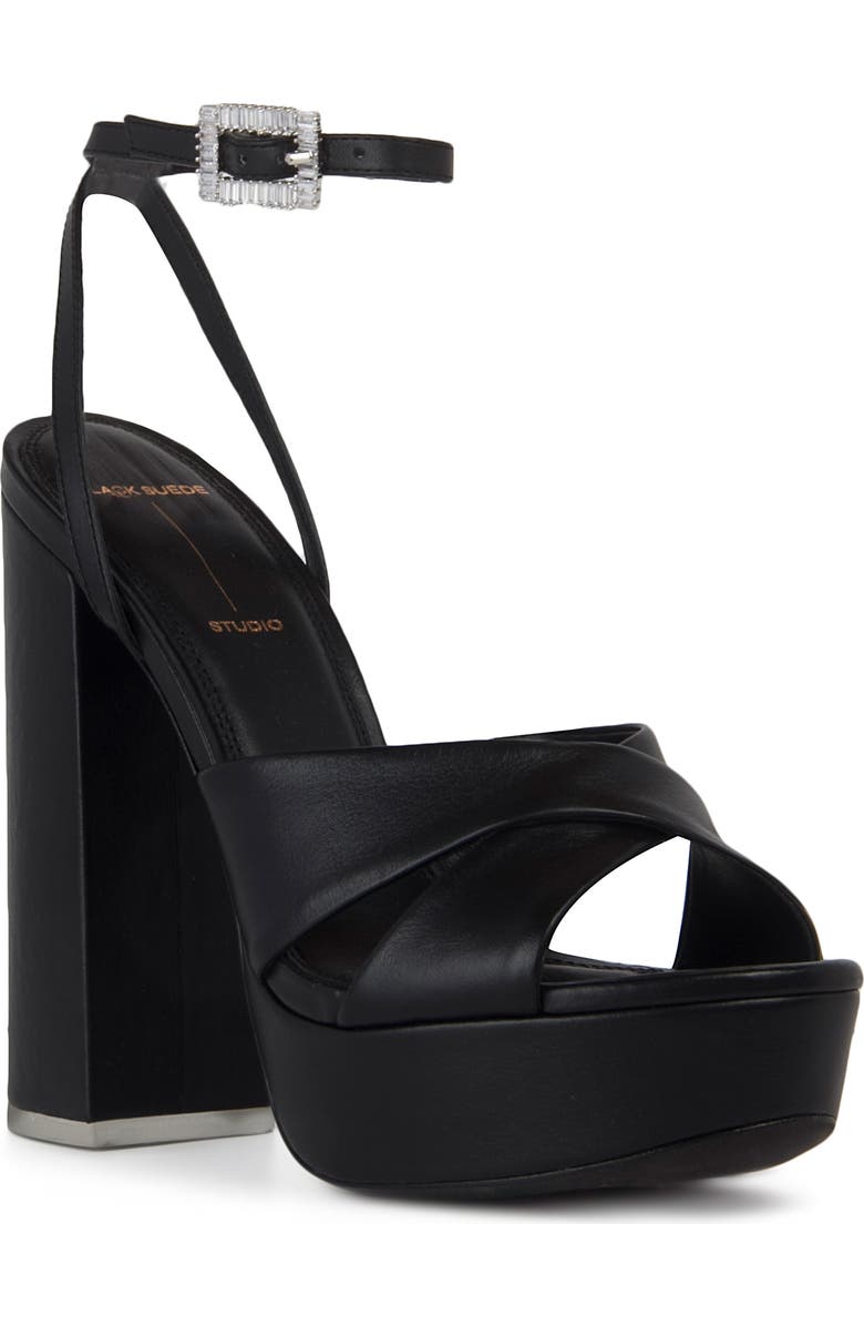 BLACK SUEDE STUDIO Hannah Ankle Strap Platform Sandal, Main, color,