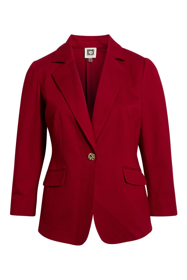 One-Button Blazer, Alternate, color, TITIAN RED