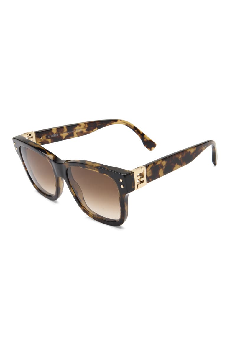 Fold Gradient Square Sunglasses, Alternate, color, HAVANA / GRADIENT BROWN