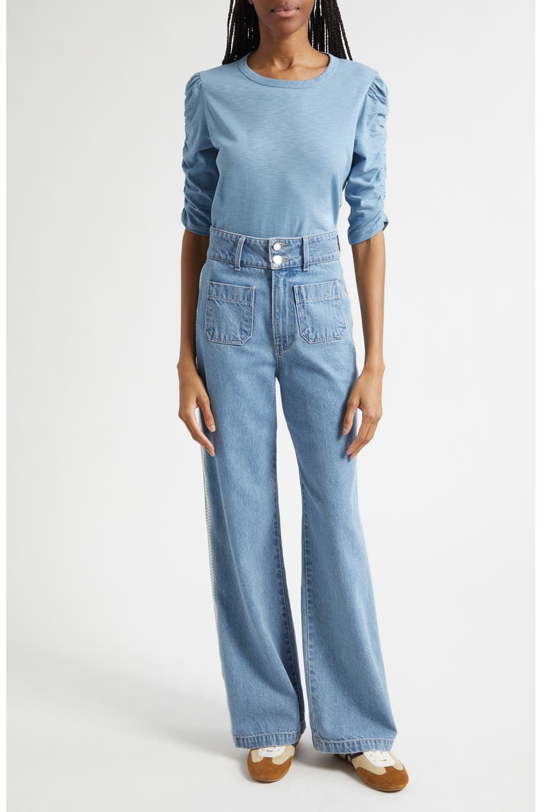 Taylor High Waist Wide Leg Jeans, Alternate, color, HALO BLUE