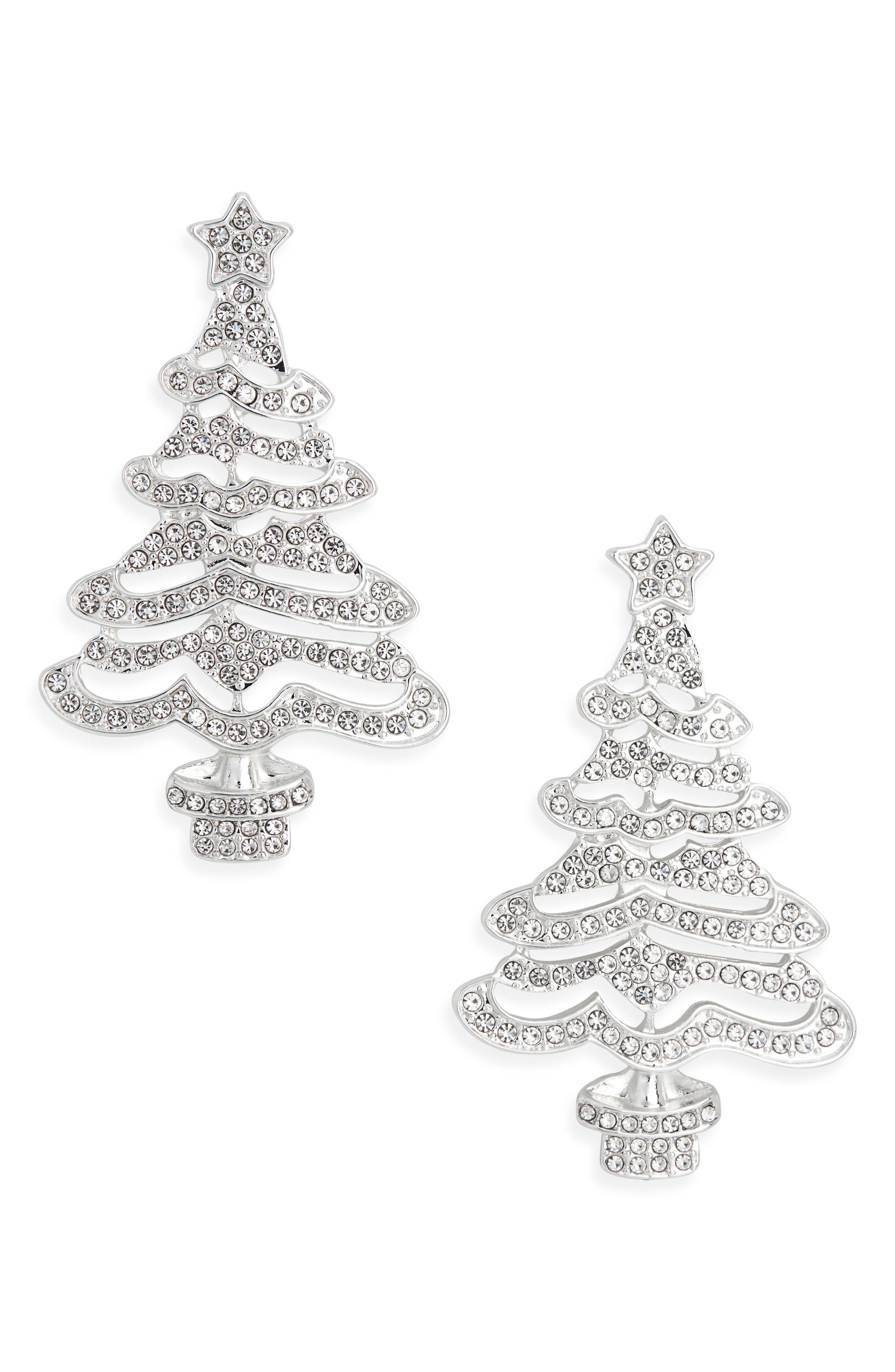 Leith Crystal Pavé Christmas Tree Statement Earrings