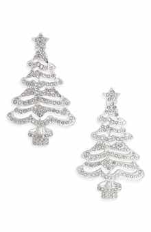 Leith Crystal Pavé Christmas Tree Statement Earrings