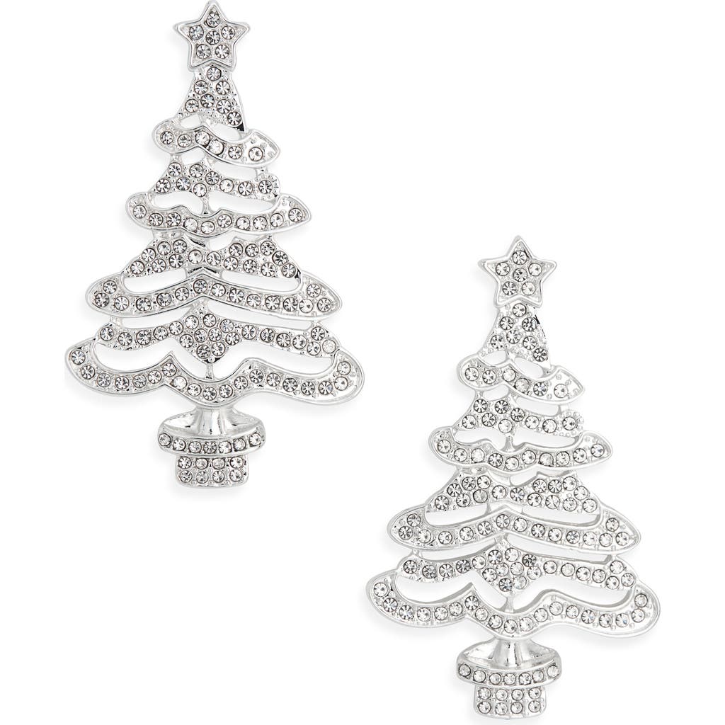 Leith Crystal Pavé Christmas Tree Statement Earrings In Metallic