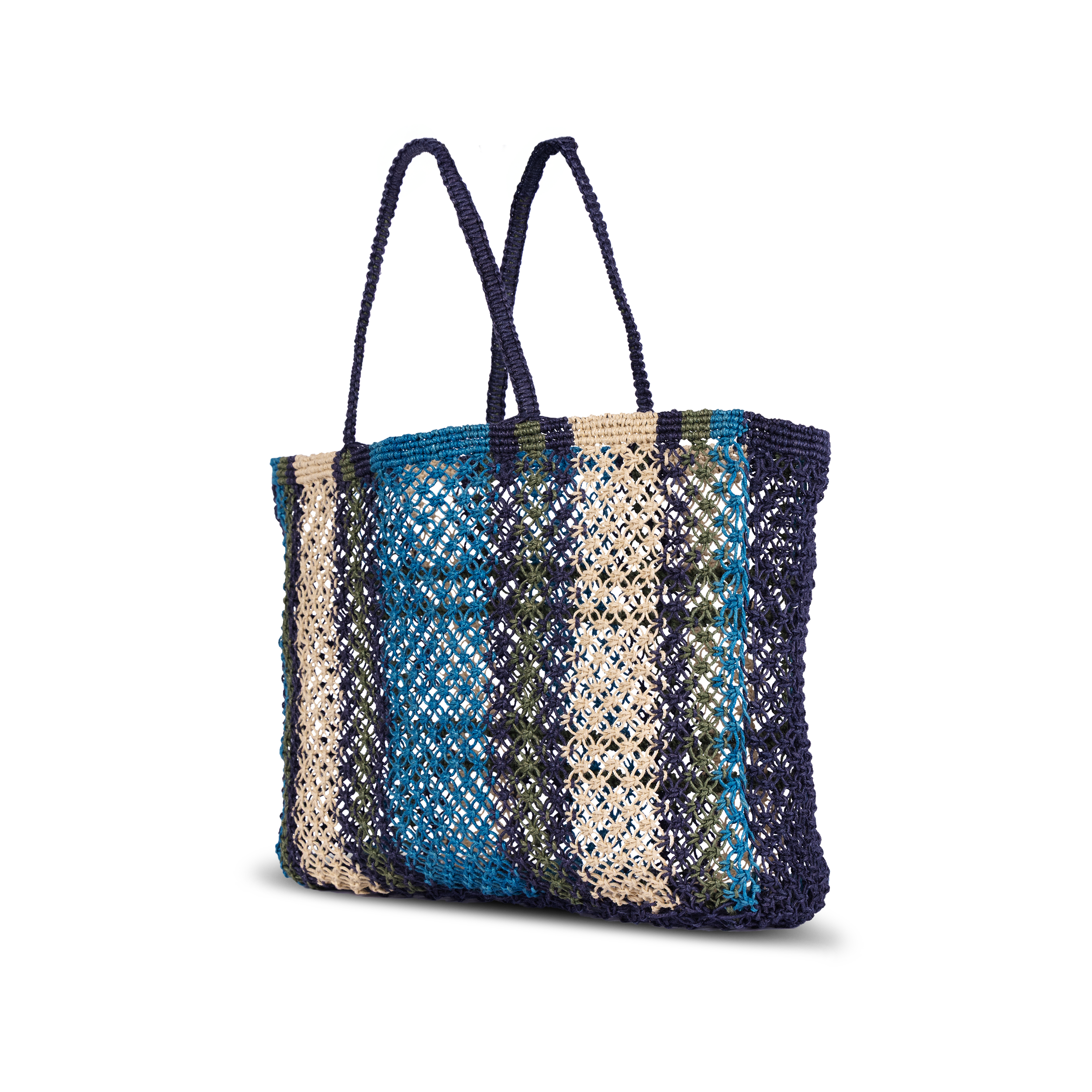 Tin Marin Kulu Woven Jute Tote, Alternate, color, Blue & White