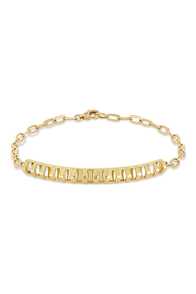 14K Gold Caged ID Bracelet, Main, color, 14K YELLOW GOLD