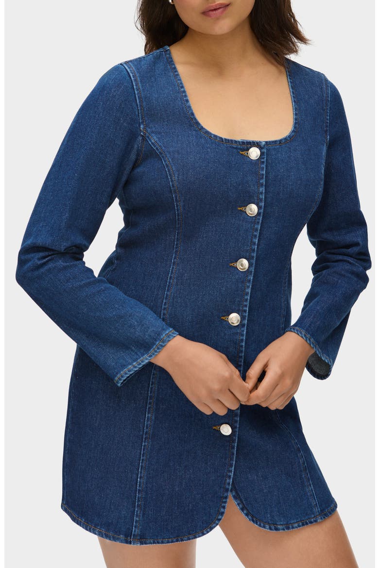 Pax Denim Minidress, Main, color, MID BLUE