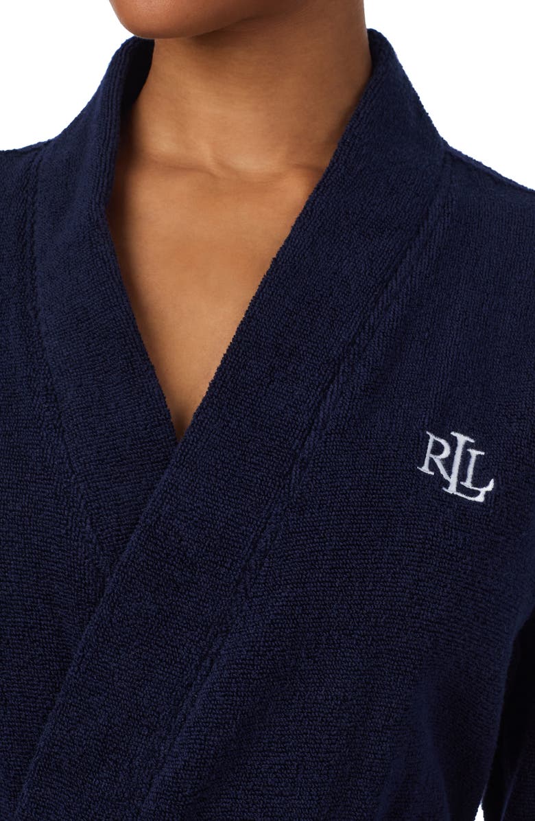 Lauren Ralph Lauren Greenwich Cotton Terry Robe, Alternate, color, Navy