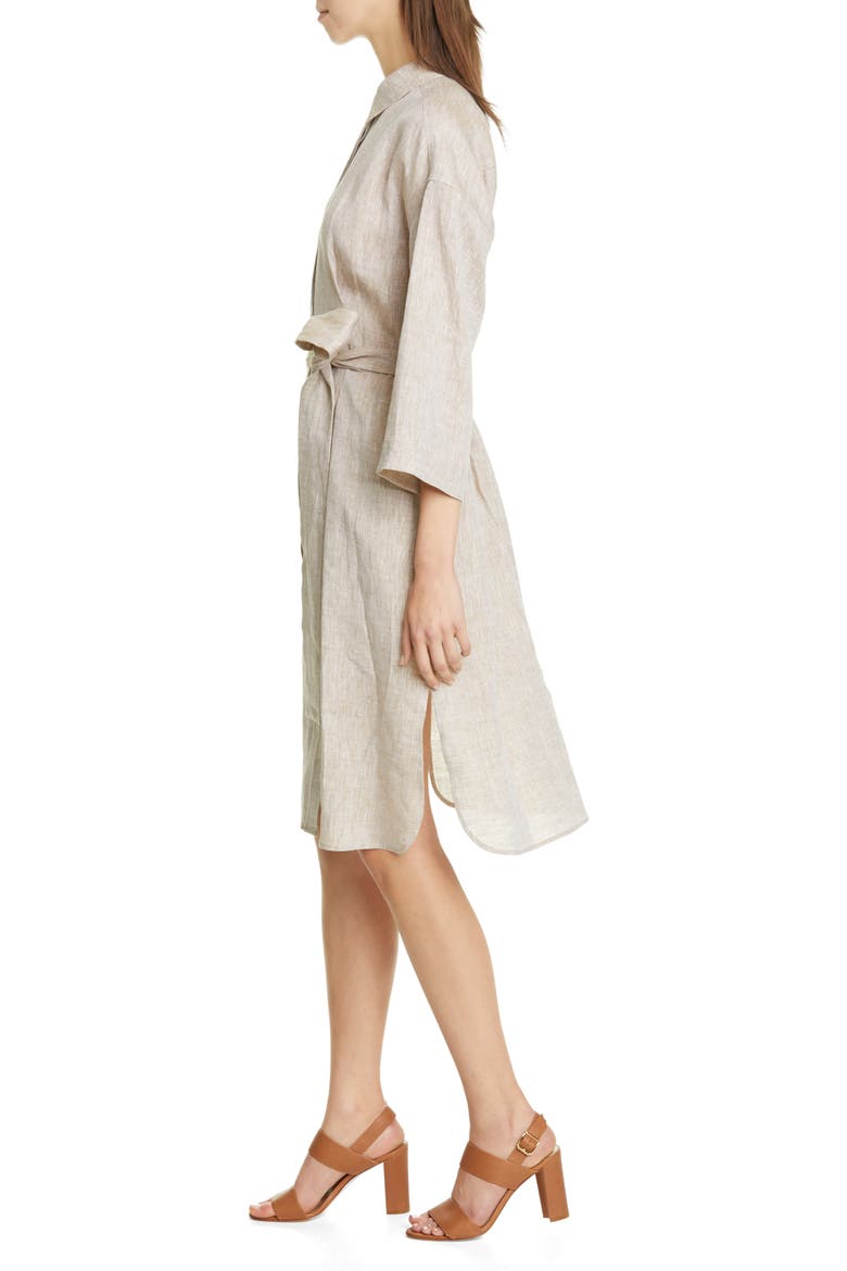 Rhodes Illustrious Linen Shirtdress, Alternate, color, SHIITAKE MELANGE