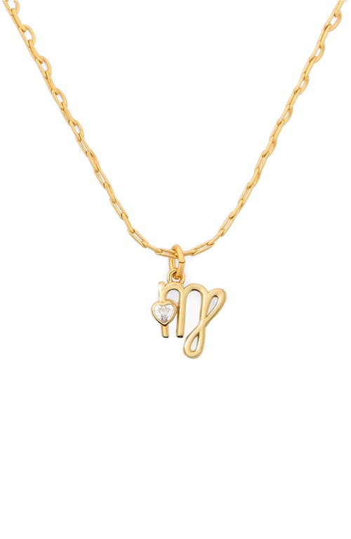 Kate Spade New York mini zodiac pendant necklace in Clear/Gold Virgo 