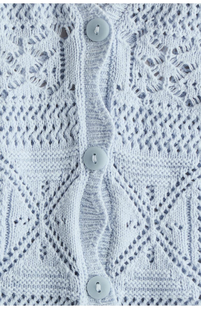 H&M Crochet-look Cardigan, Alternate, color, Light Blue