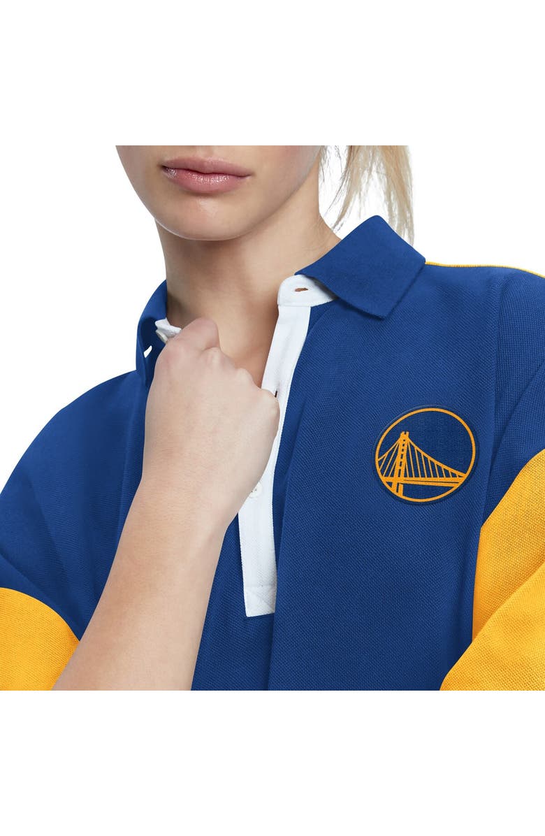 TOMMY JEANS Women's Tommy Jeans Royal Golden State Warriors Taya Puff Sleeve Pique Polo Shirt, Alternate, color, Royal