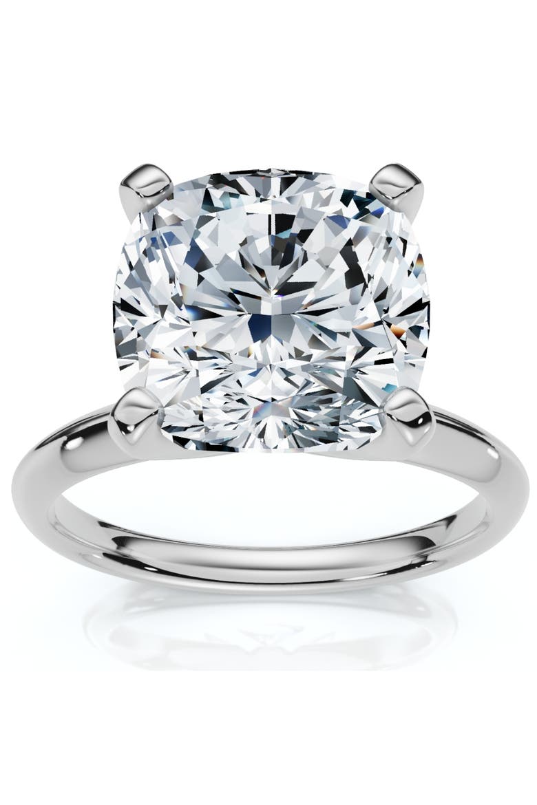 Certified 5Ct Cushion Diamond Square Engagement Ring Lab Grown Solitaire, Main, color, 14k White Gold