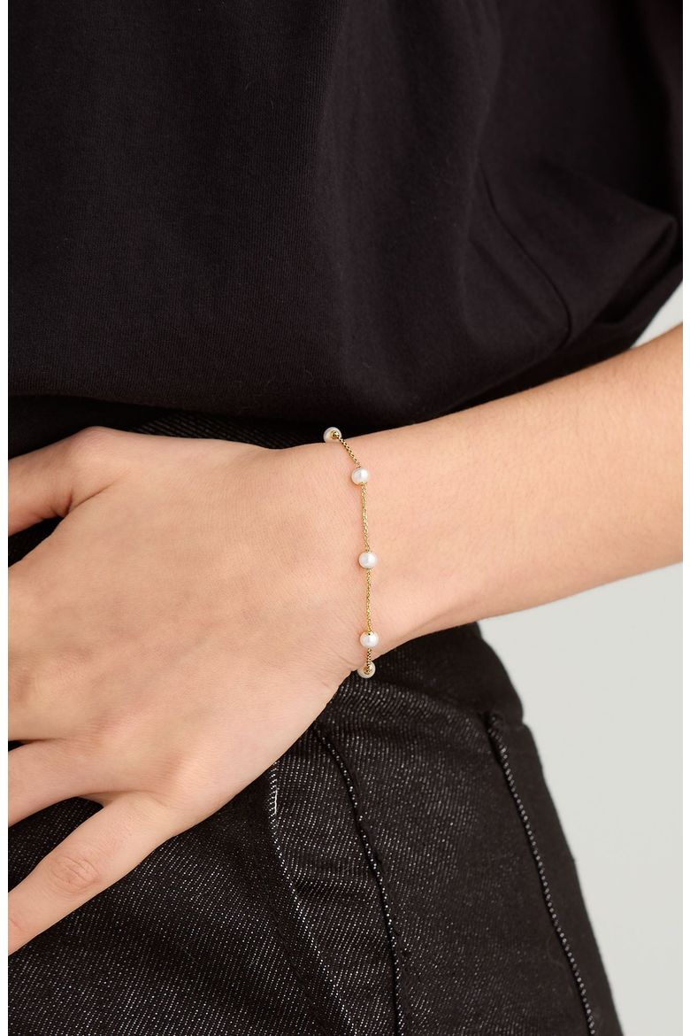 Mini Satellite Bracelet, Alternate, color, Gold / Pearl