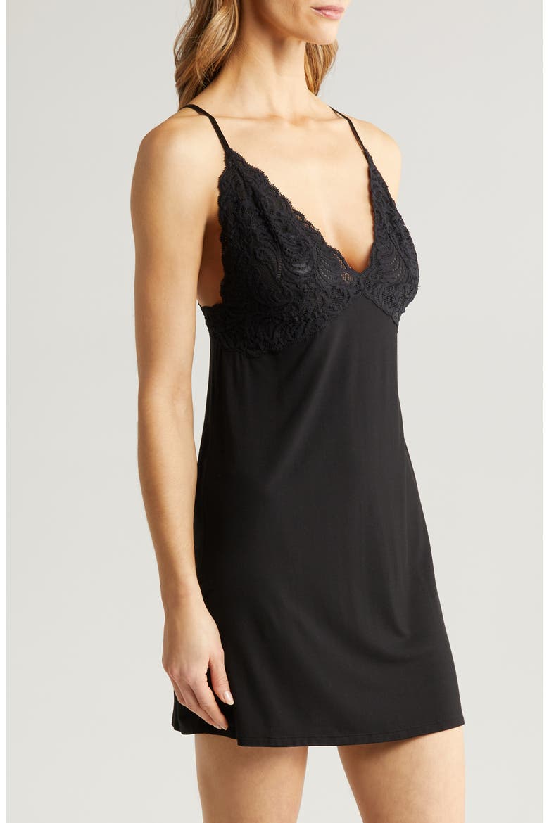 Feathers Essentials Chemise, Alternate, color, BLACK