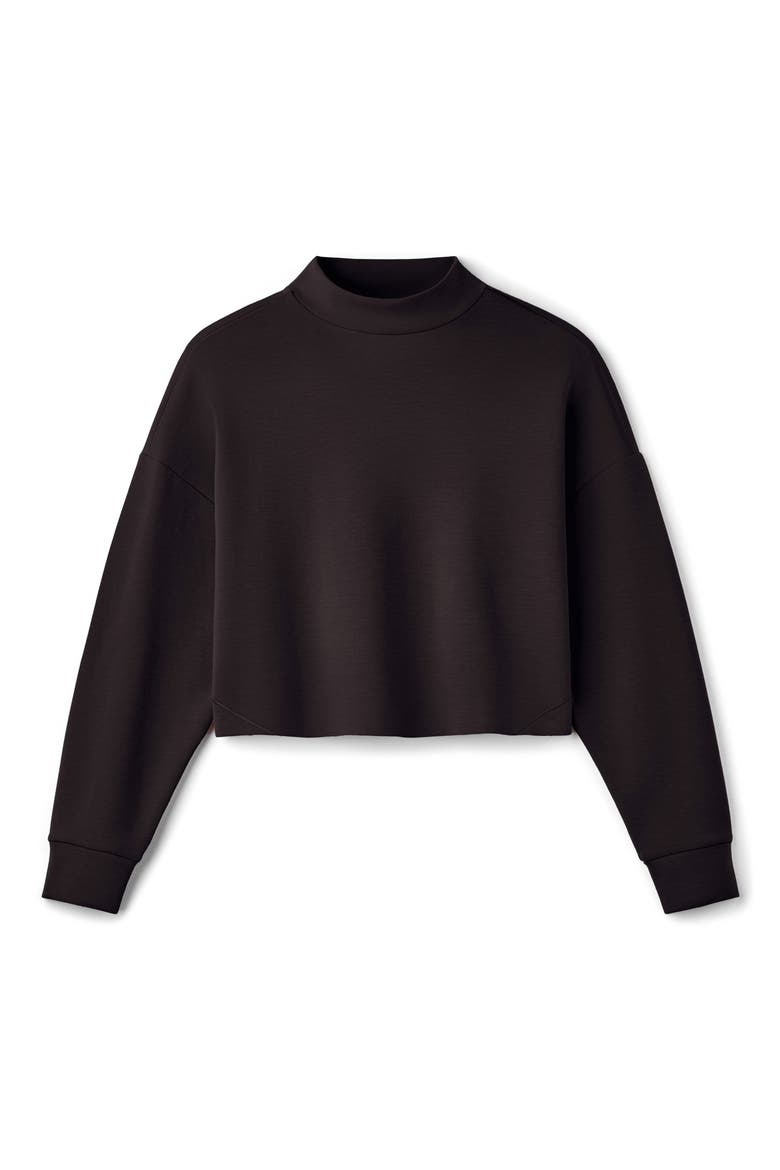 DreamGlow Mock Neck Crop Sweatshirt, Alternate, color, DARK ESPRESSO