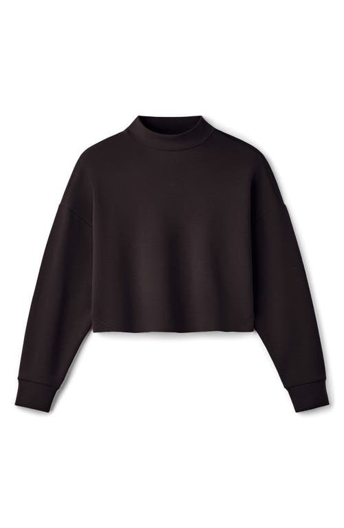 Rhone Dreamglow Mock Neck Crop Sweatshirt In Black