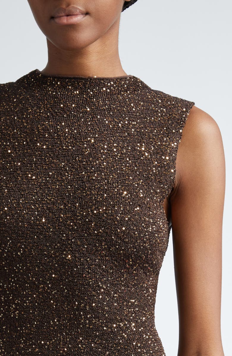 Lela Rose Sequin Funnel Neck Sweater Gown, Alternate, color,