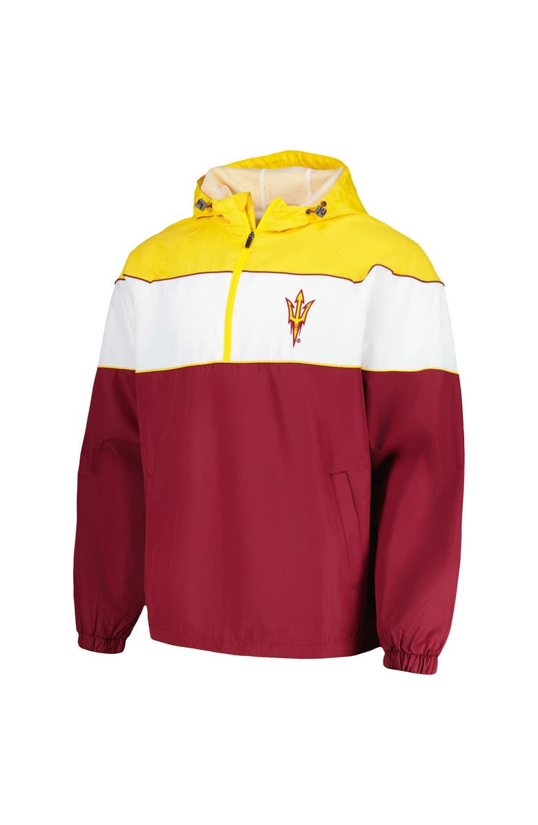 G-III SPORTS BY CARL BANKS Men's G-III Sports by Carl Banks Maroon Arizona State Sun Devils Center Line Half-Zip Raglan Hoodie Jacket, Alternate, color, Maroon