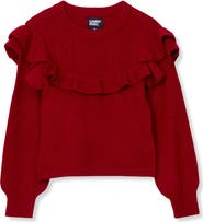 Lands' End Girls Long Sleeve Ruffle Sweater
