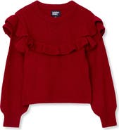 Lands' End Girls Long Sleeve Ruffle Sweater