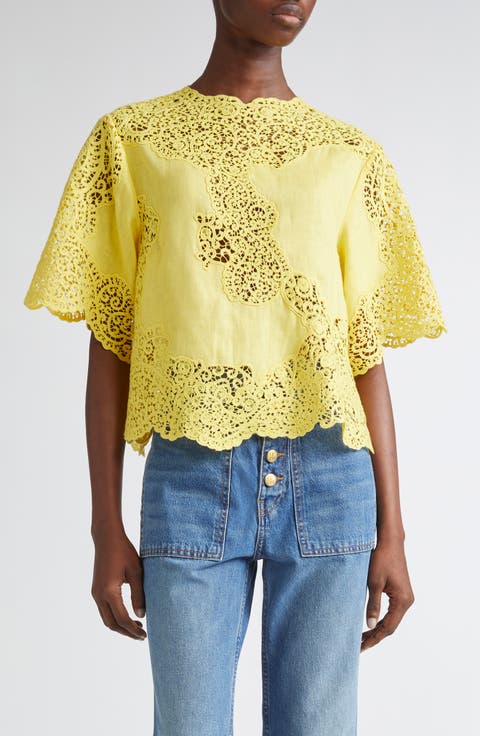 Kadene Lace Linen Top