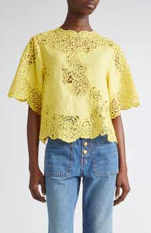 Ulla Johnson Kadene Lace Linen Top