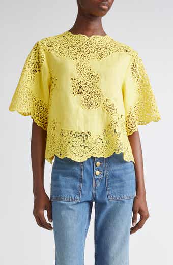 Ulla Johnson Kadene Lace Linen Top